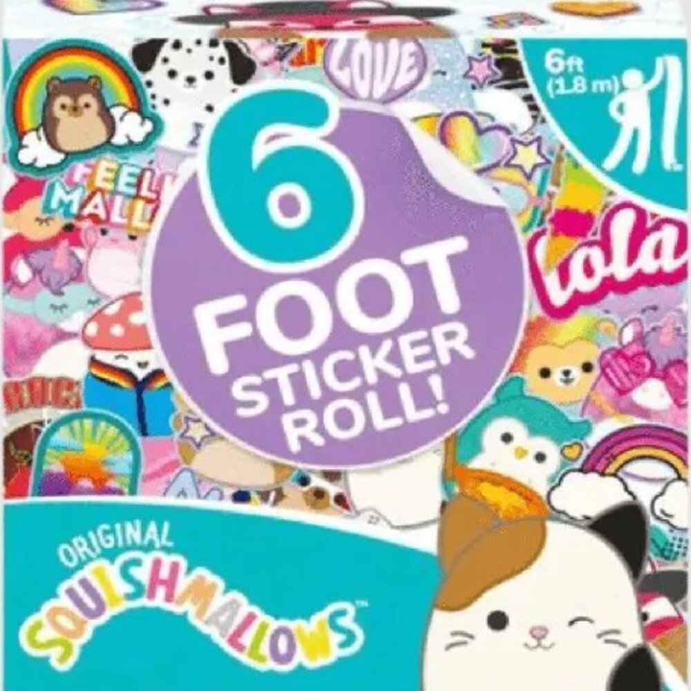 Original Squishmallows 6 Foot Sticker Roll